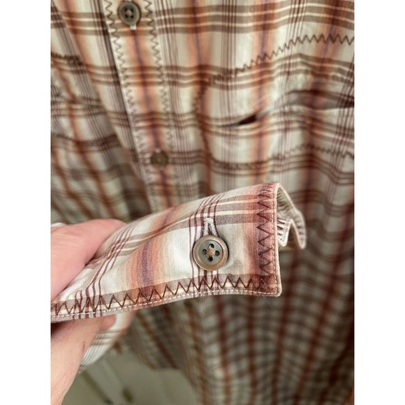 John Varvatos Men’s Long Sleeve XL Rust Red Plaid Button up Western Shirt - Picture 7 of 10